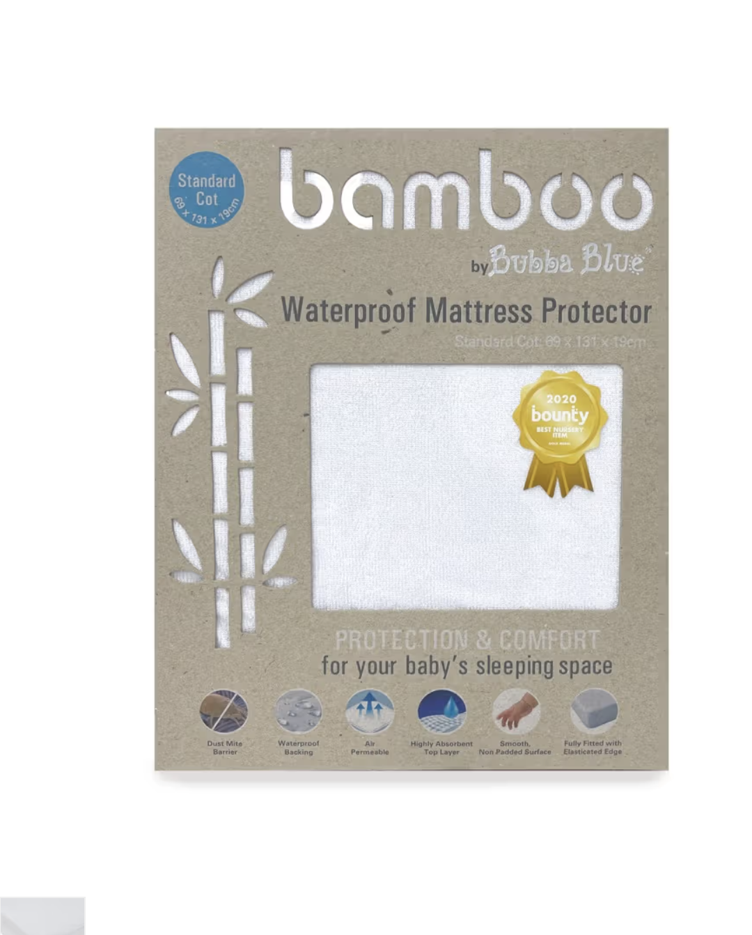 (2x please!) Bubba Blue Bamboo Mattress Protector Cot Standard