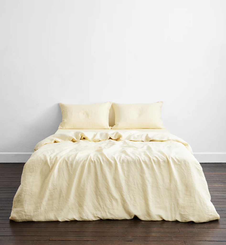 Bed Threads Double Bed Limoncello 100% French Flax Linen Bedding Set