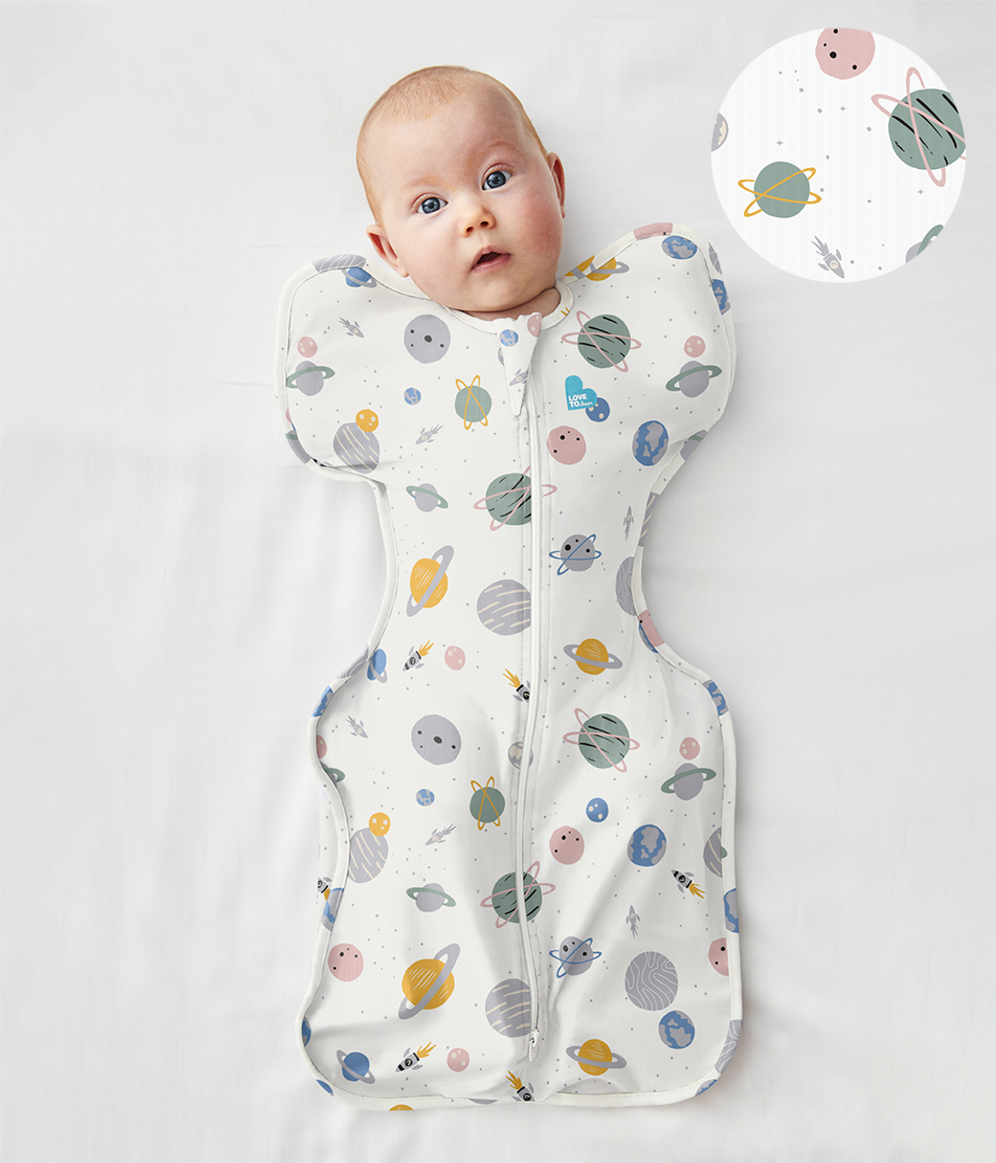 Swaddle Up™ Lite 0.2 TOG Space Print White