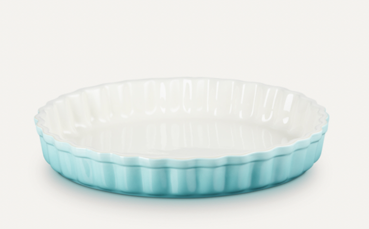 Stoneware Fluted Flan Dish - sage