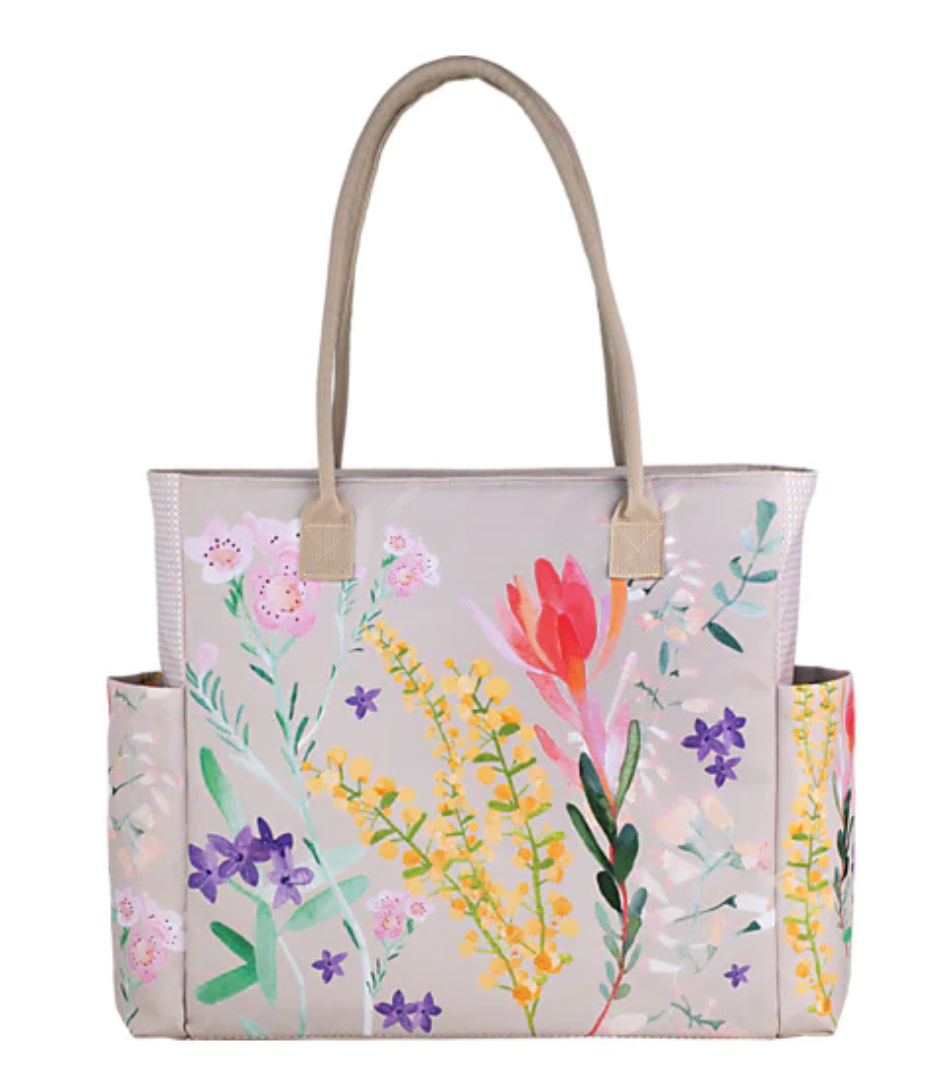 Wildflowers Insulated Large Zip Tote Bag