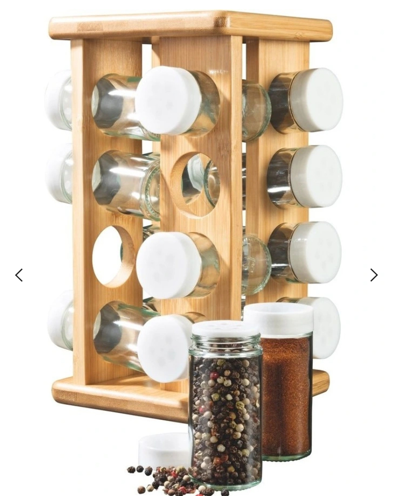 16 Spice Jar with Carousel Stand in Natural