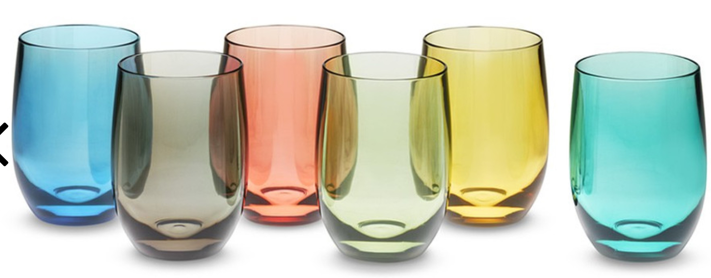 DuraClear® Tritan Outdoor Multicoloured Osteria Bordeaux Glasses, Set of 6