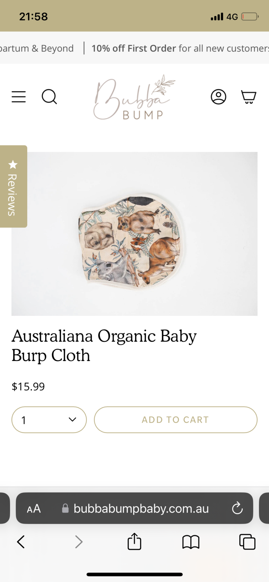 Australia Organic Burp cloth