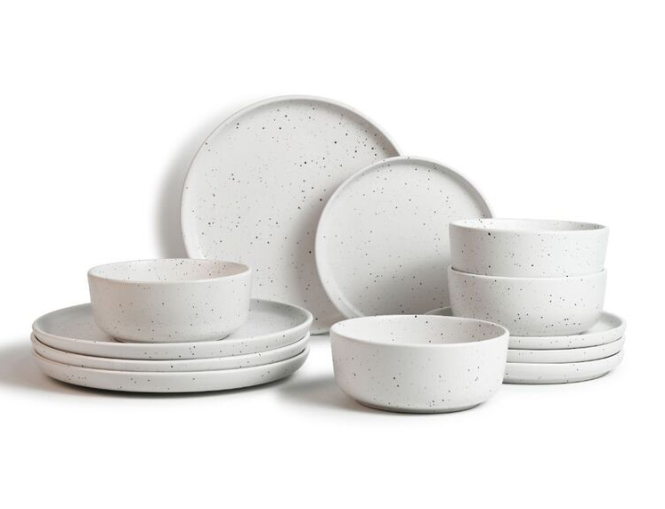 Soren Margot 12-Piece Dinner Set White Speckle