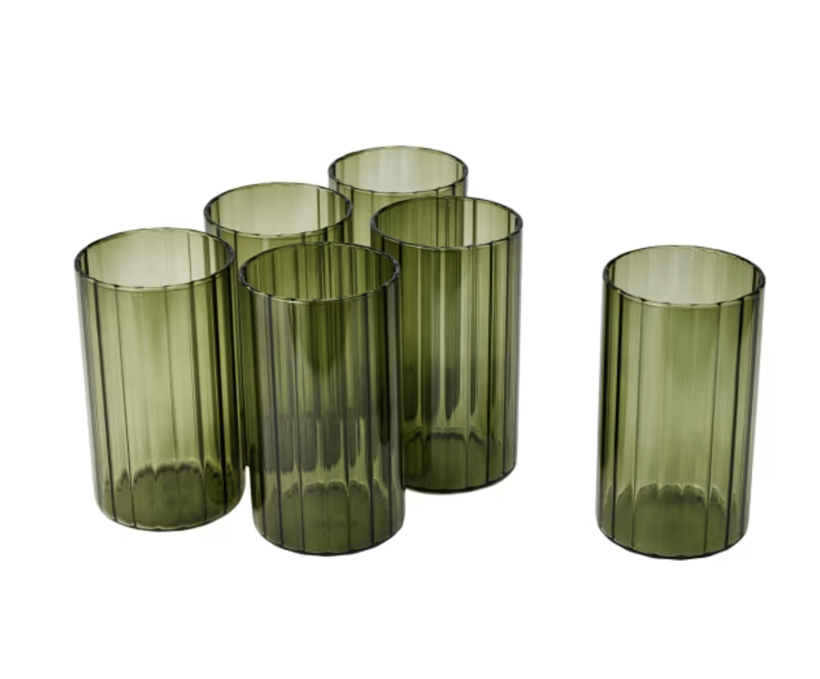 Green Wavy Hiball Glasses