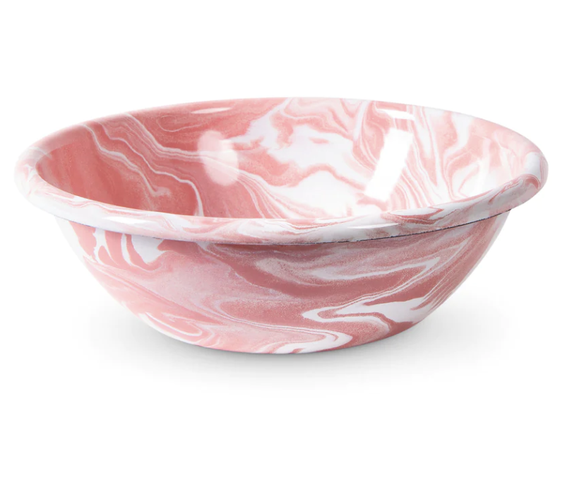 Kip & Co - Pink Marble Enamel Pasta Bowl 2P Set