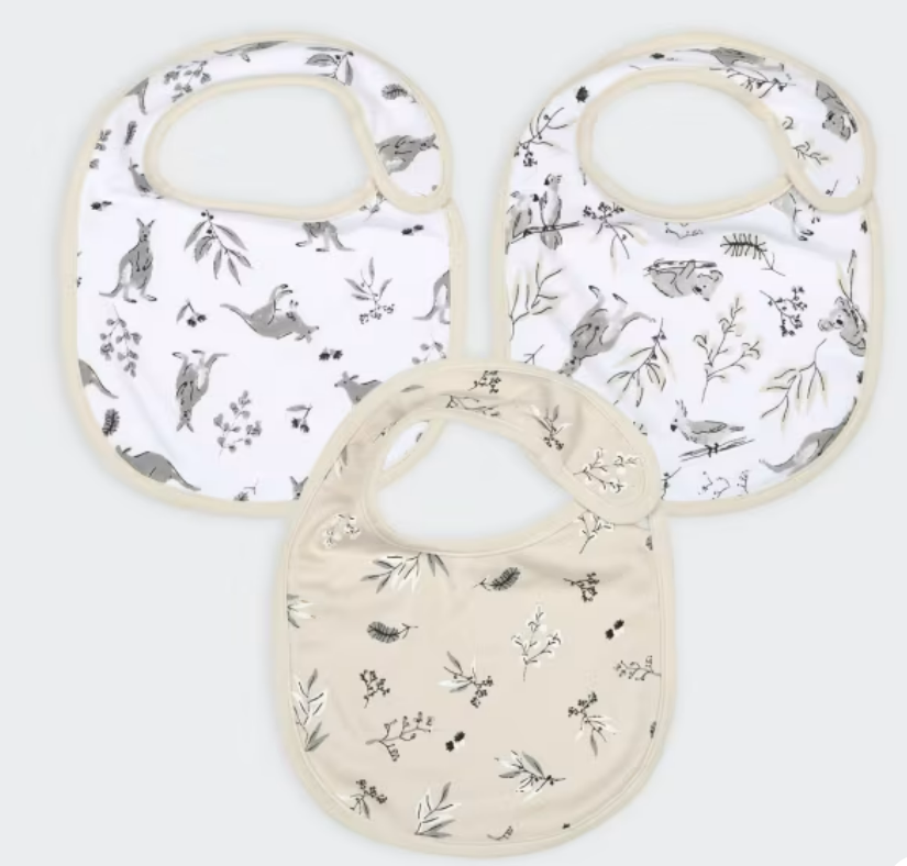 Kmart 3 Pack Organic Cotton Bibs