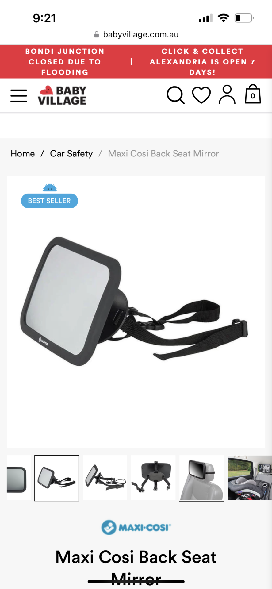 Mirror for car seat