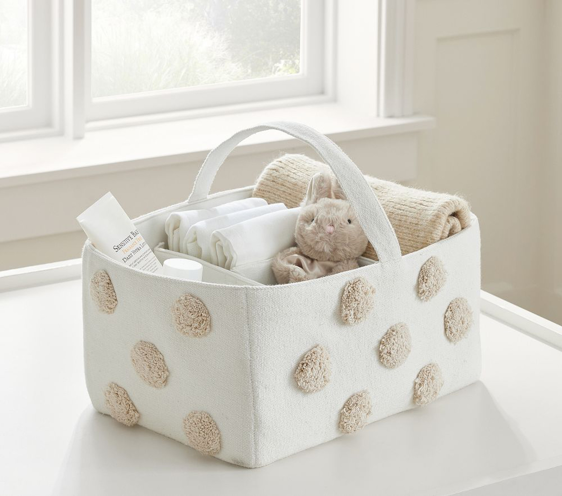 Embroidered Dot Nursery Storage