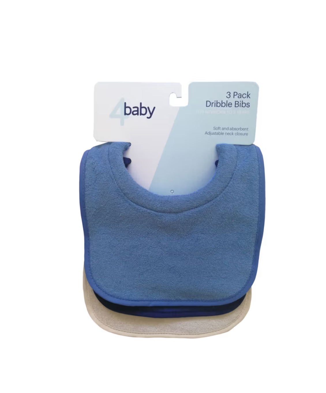 4Baby Newborn Dribble Bib - Blue - 3 Pack