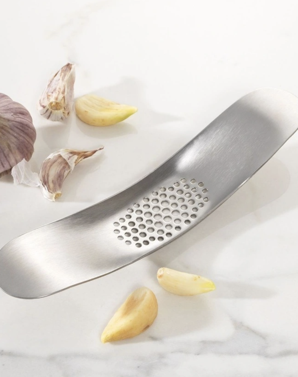 The Cooks Collective Garlic Rocker in Silver