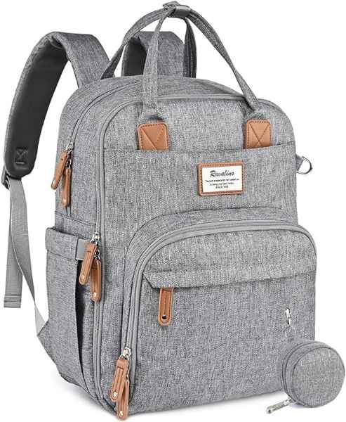 Diaper Bag Backpack Grey