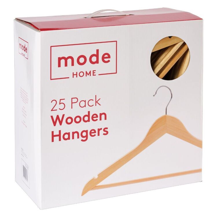 2x 25 pack wooden coat hangers