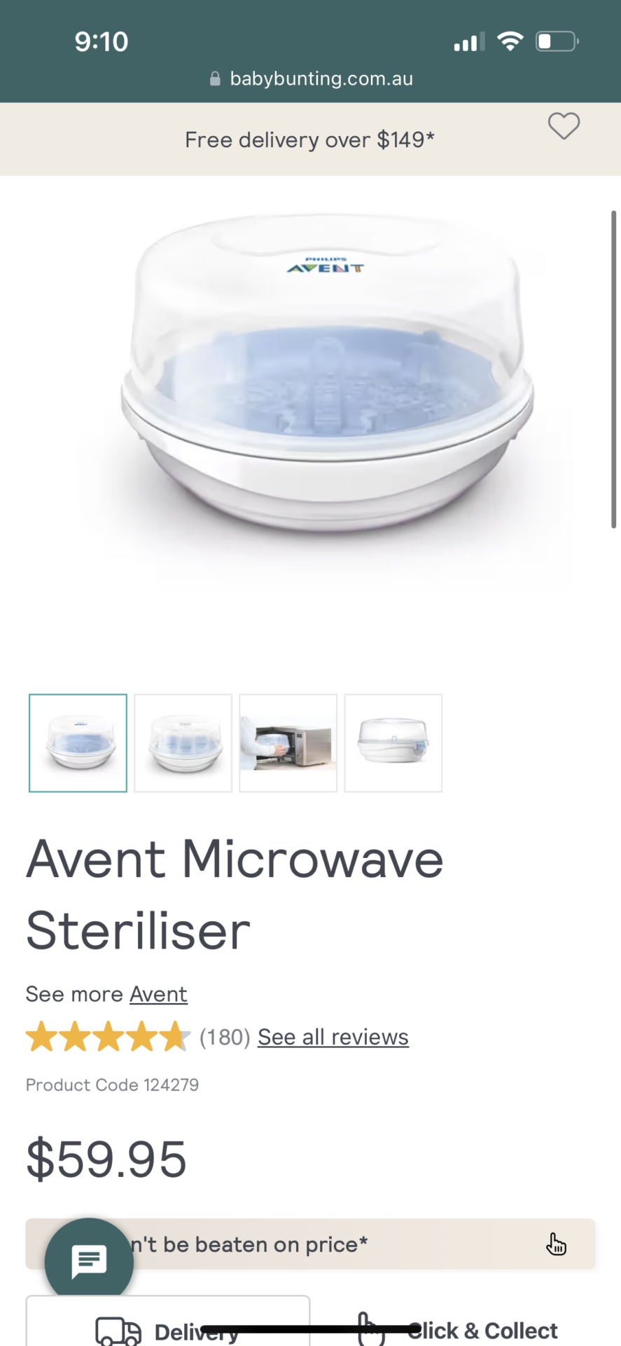 Avent bottle steriliser