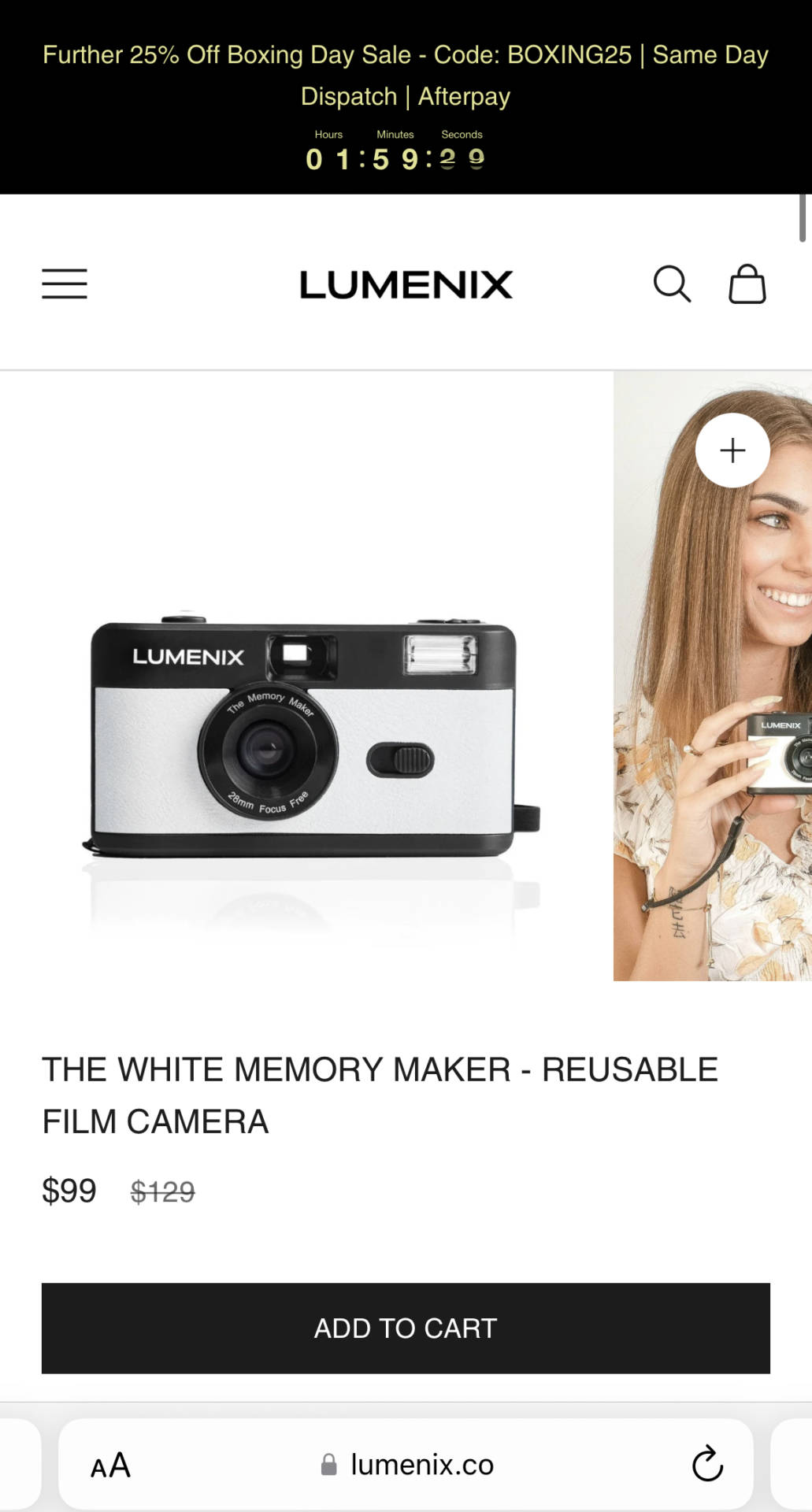 Lumenix reusable disposable camera