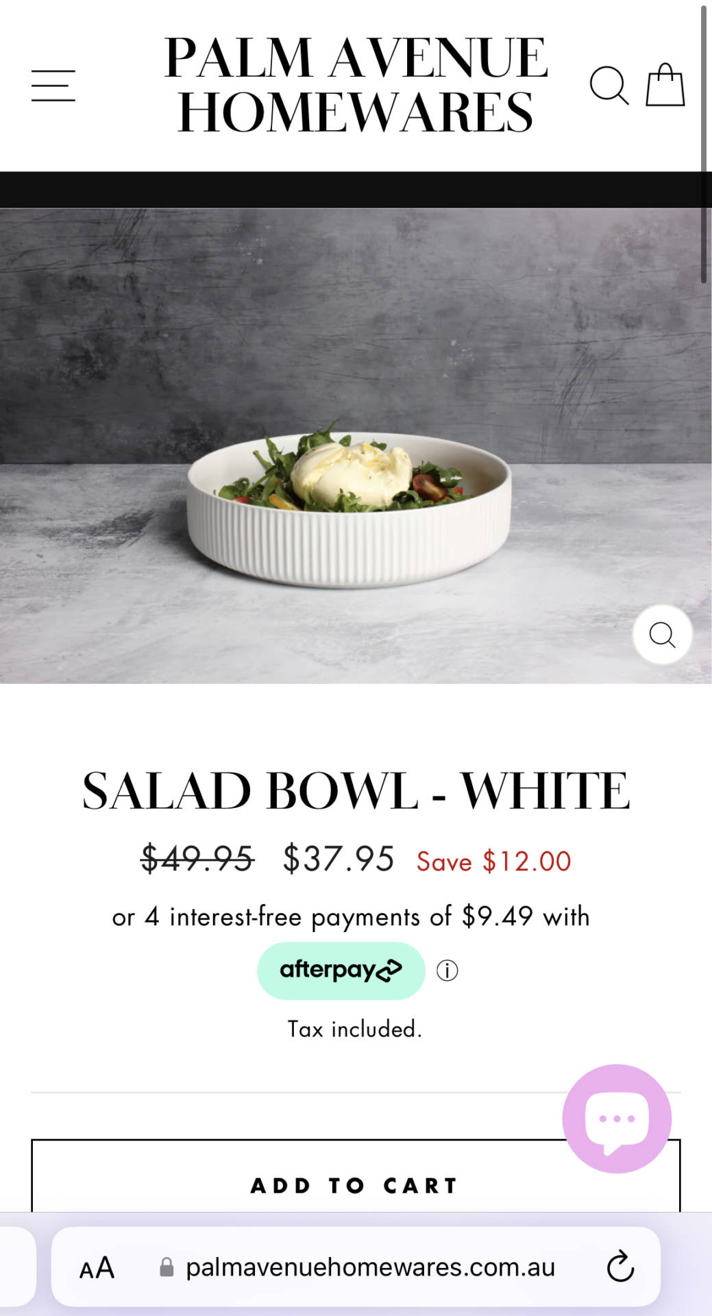 Palm Avenue salad bowl