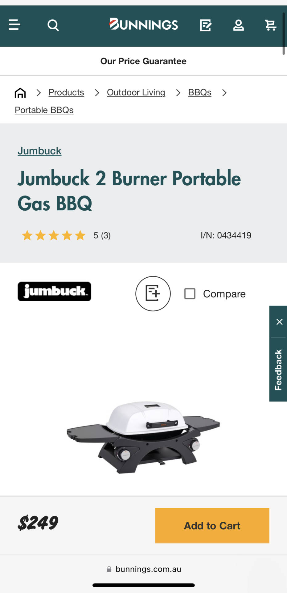 Jumbuck portable BBQ