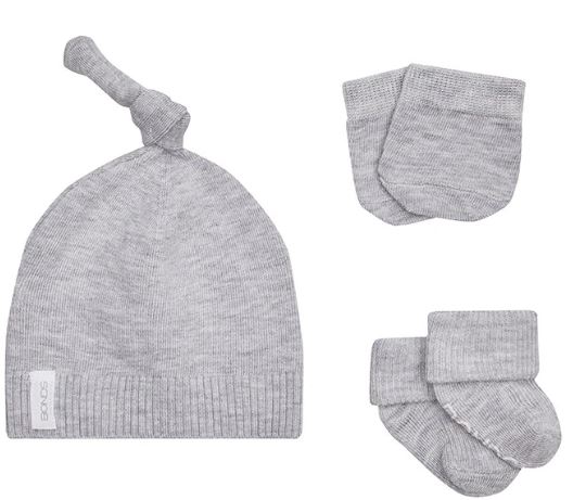 Bonds Baby Bamboo Beanie Set - Grey Marle