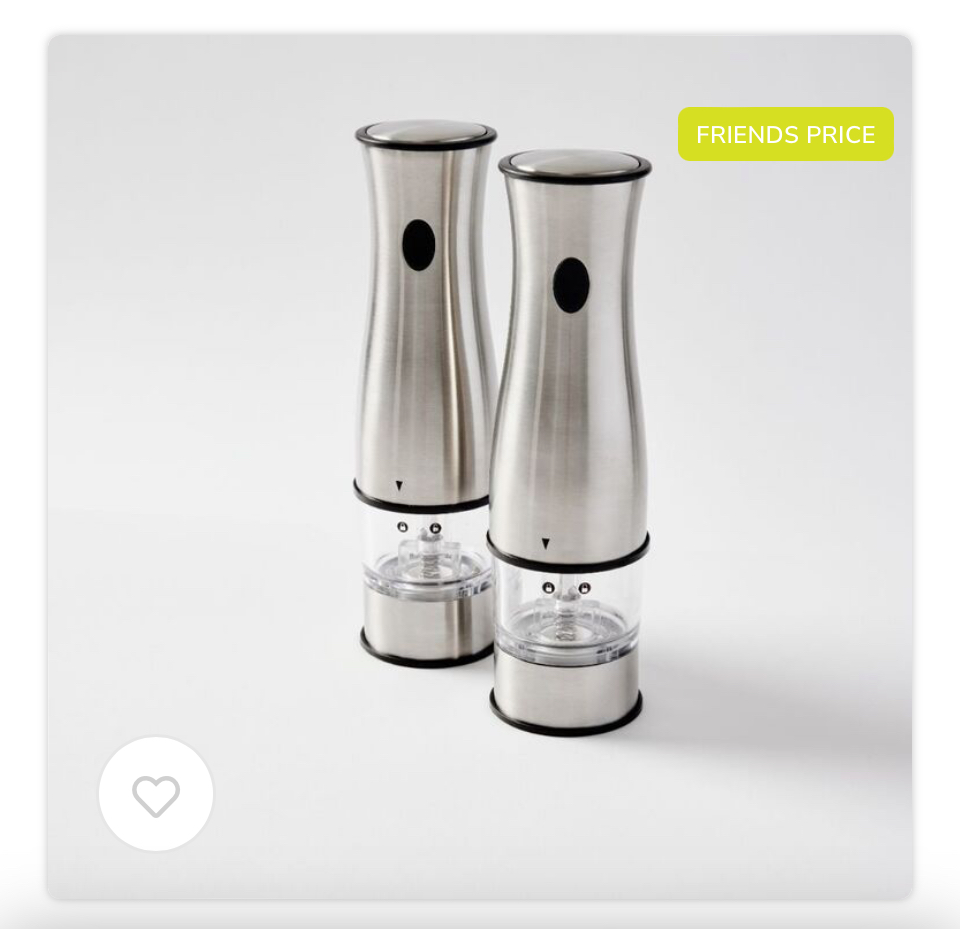 Smith & Nobel Curve Electric Salt And Pepper Grinder Set Brushed Stainless Steel