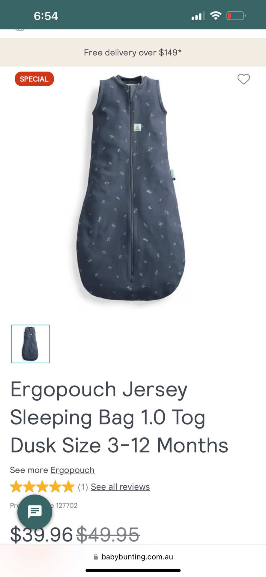 Ergopouch navy blue
