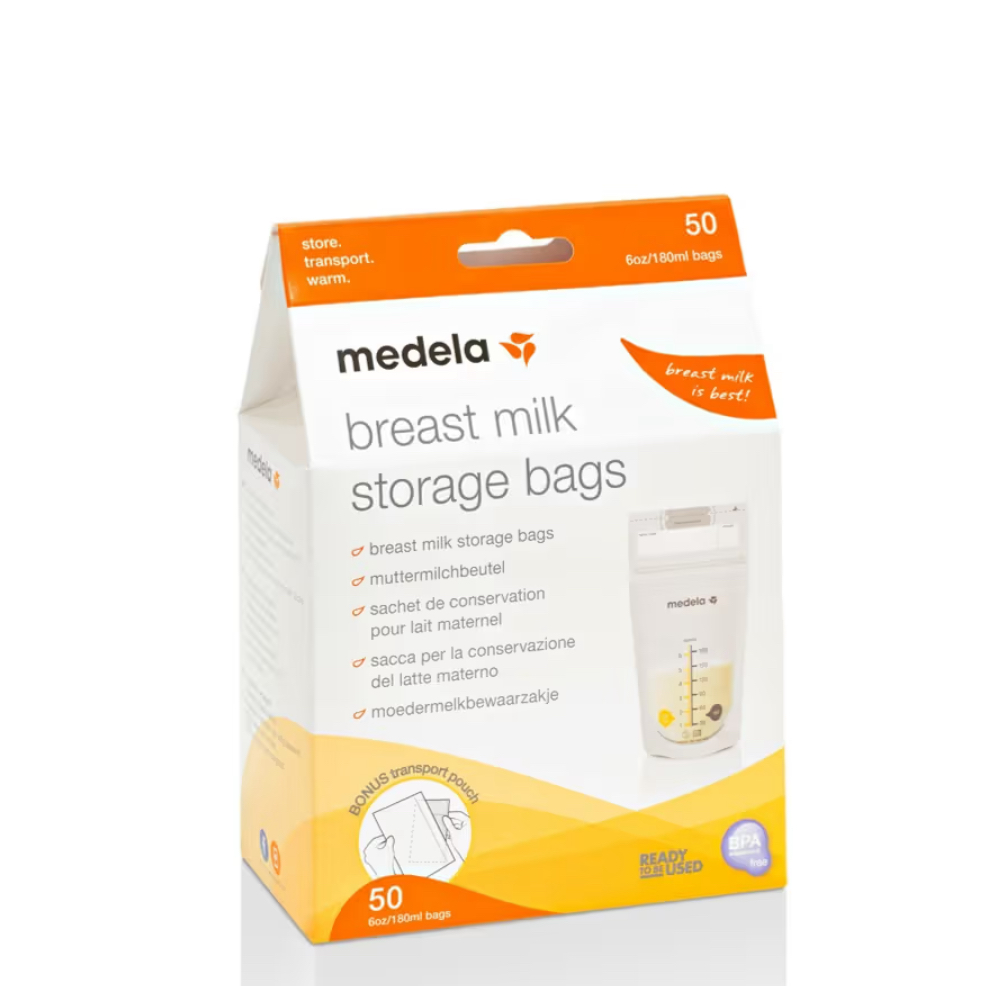 Medela breast milk storage bags.