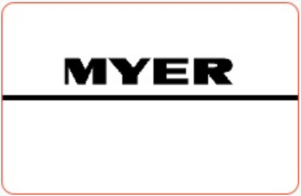 Myer gift card