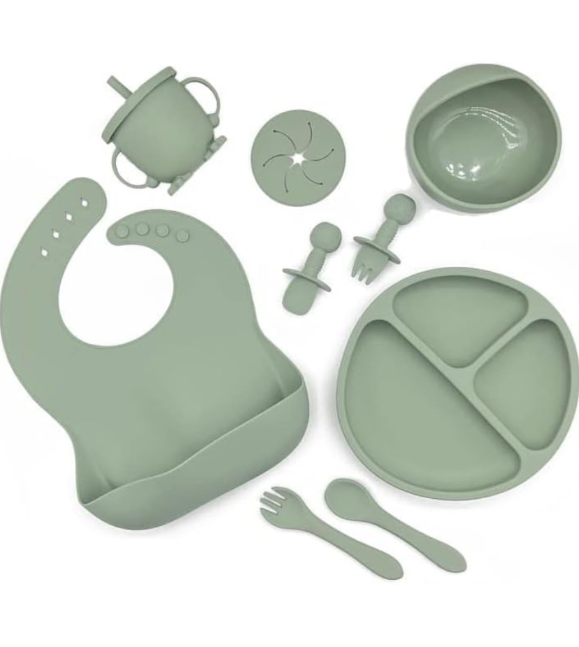 Silicone baby feeding set