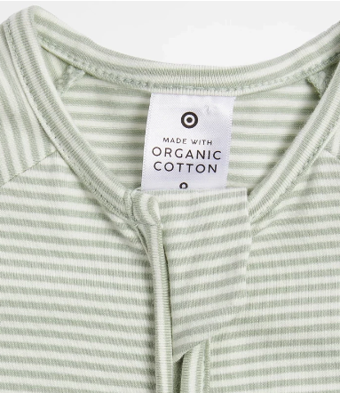 Baby Organic Cotton Stripe Coverall - Light Green