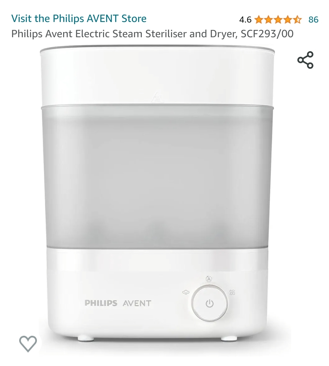 Philips Avent Electric Steam Steriliser and Dryer