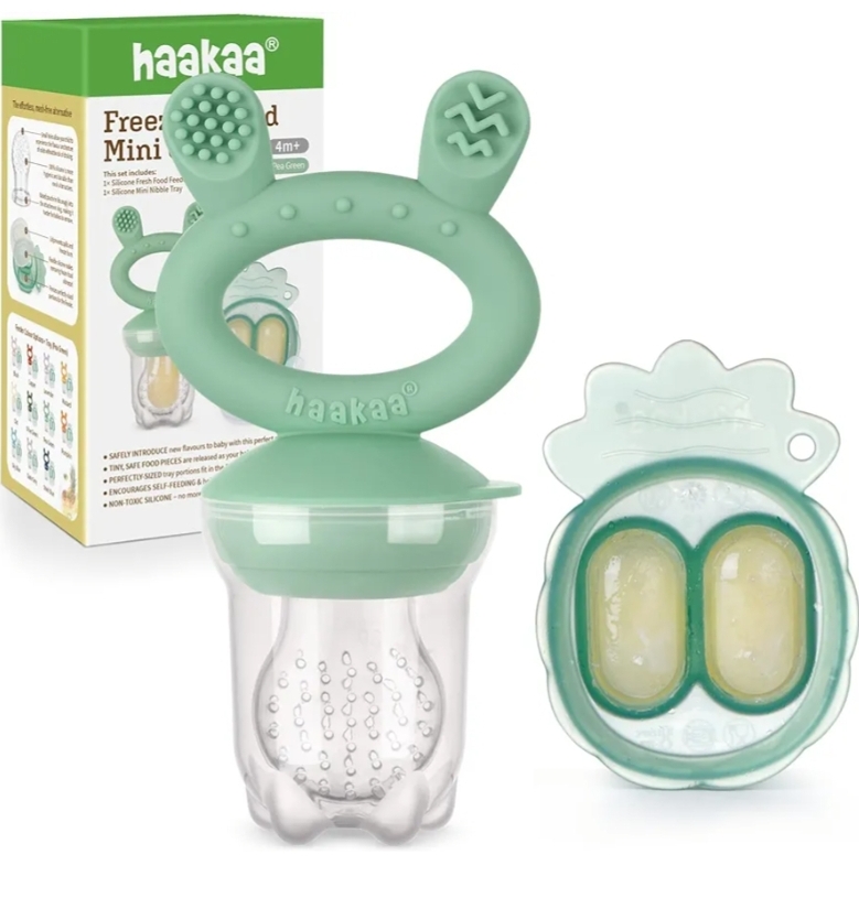 Haakaa Baby Fruit Food Feeder & Mini Freezer Nibble Tray Combo