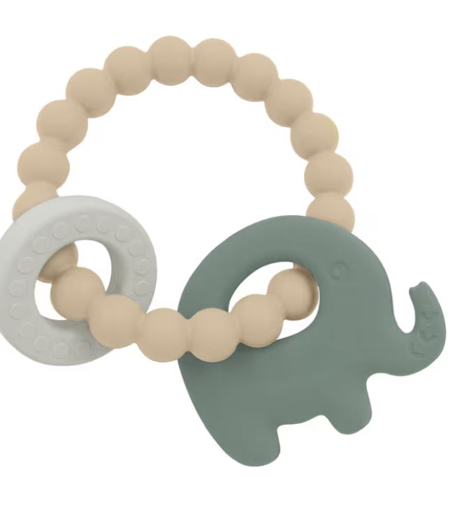 Playground Silicone Elephant Teether Sage