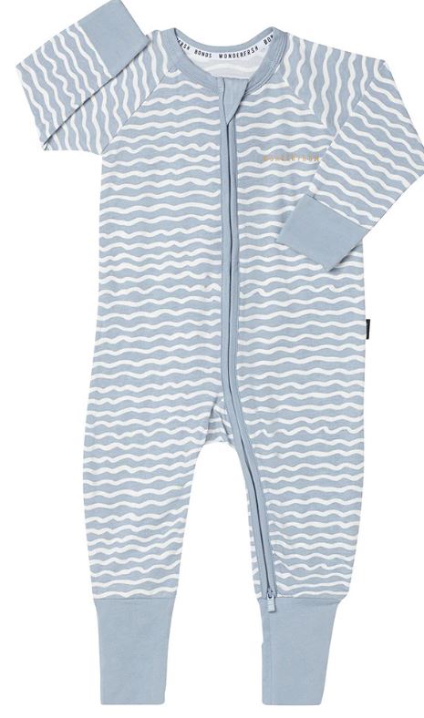 Bonds Wonderfresh Zippy - Squiggle Blue - Size 0000