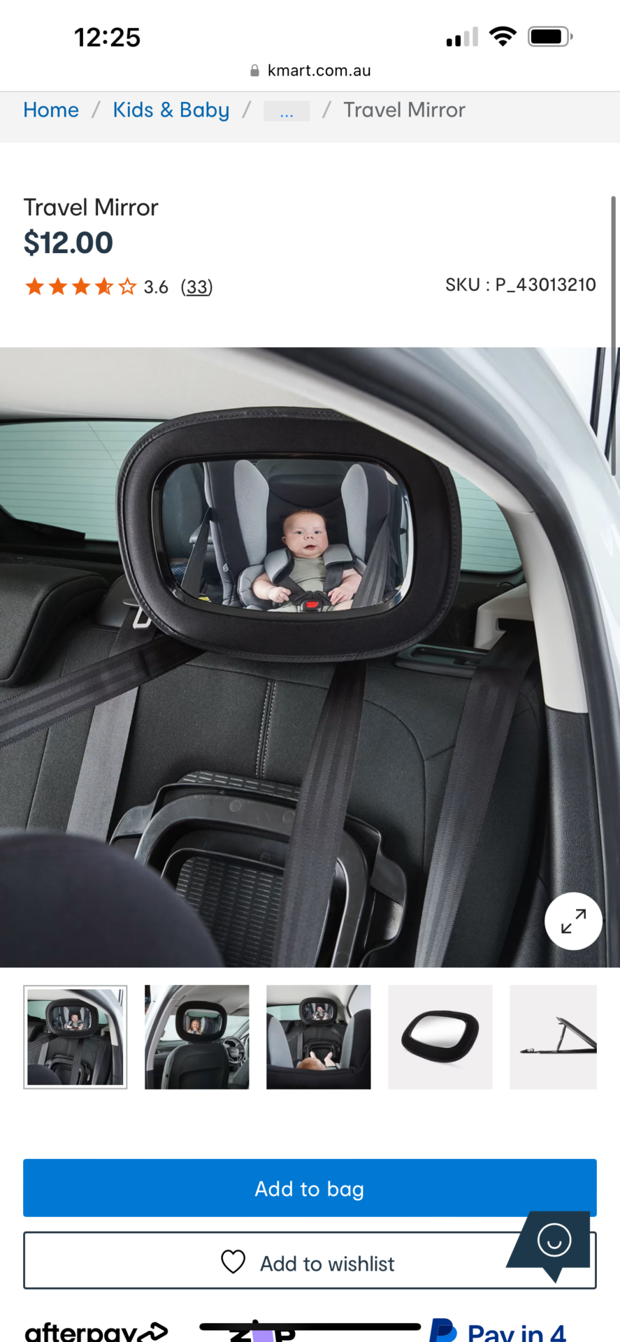 Baby seat mirror