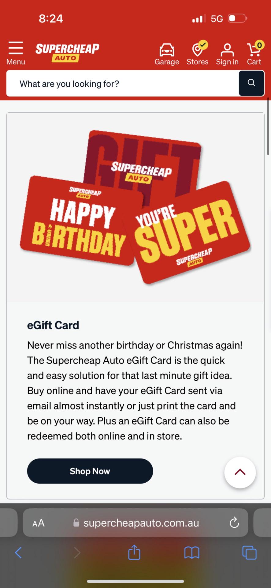 SuperCheap Auto GiftCard