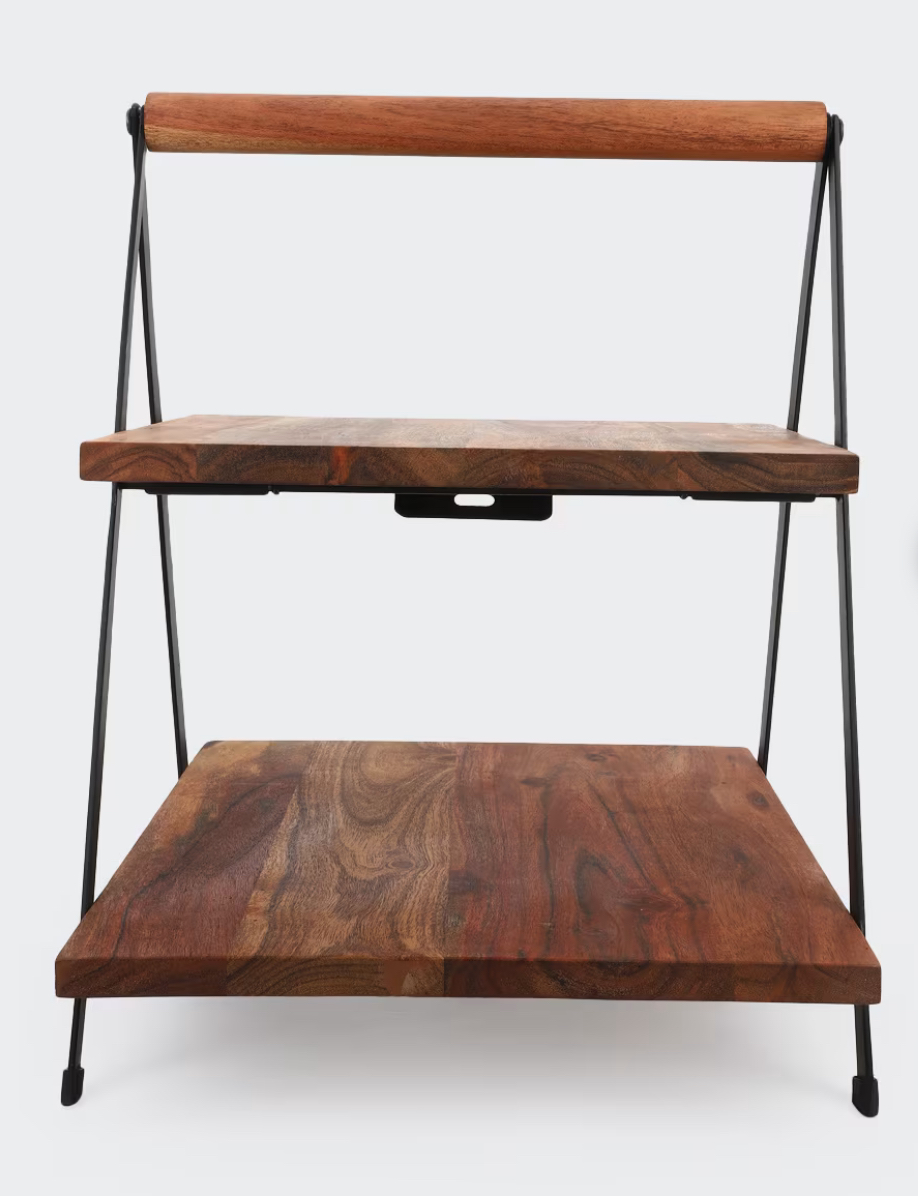 2 Tier Wooden Serving Stand
