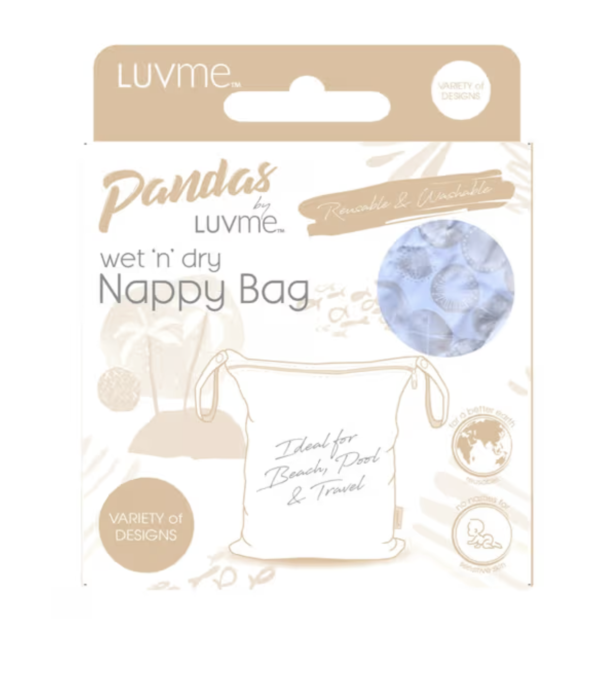 Wet Dry Reusable Nappy Bags