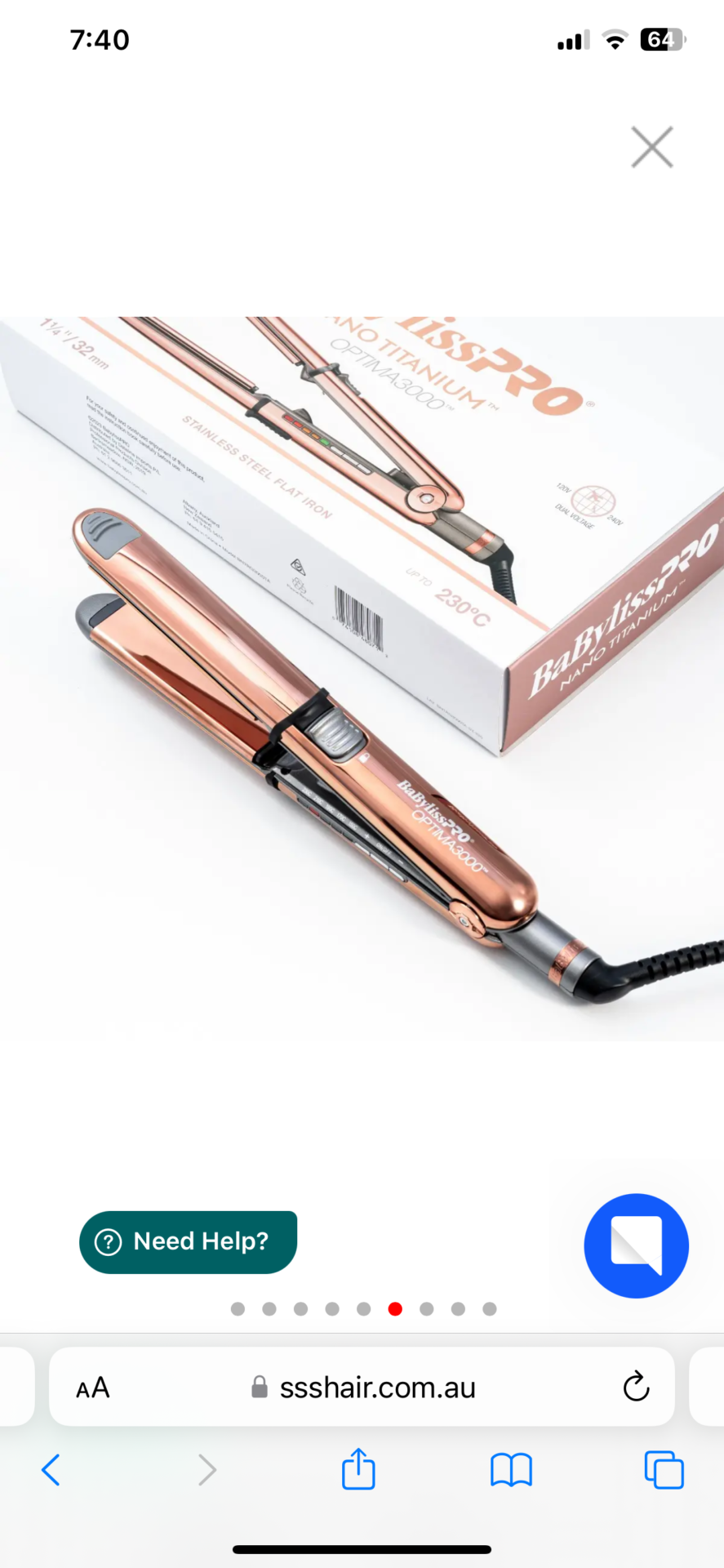 BabylissPro Nano Titanium Hair Straightener