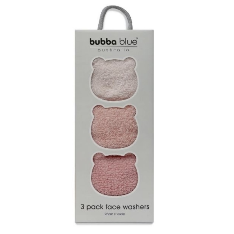 2x Bubba Blue Terrazzo Face Washers 3pk - Rose/Berry