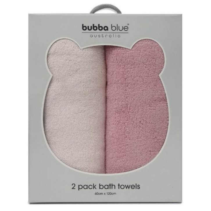 Bubba Blue Nordic  Bath Towel 2pk - Dusty Berry/Rose