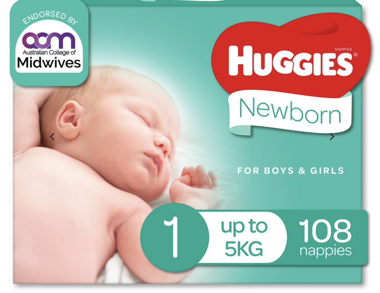 Huggies Newborn Nappy 108 Pack