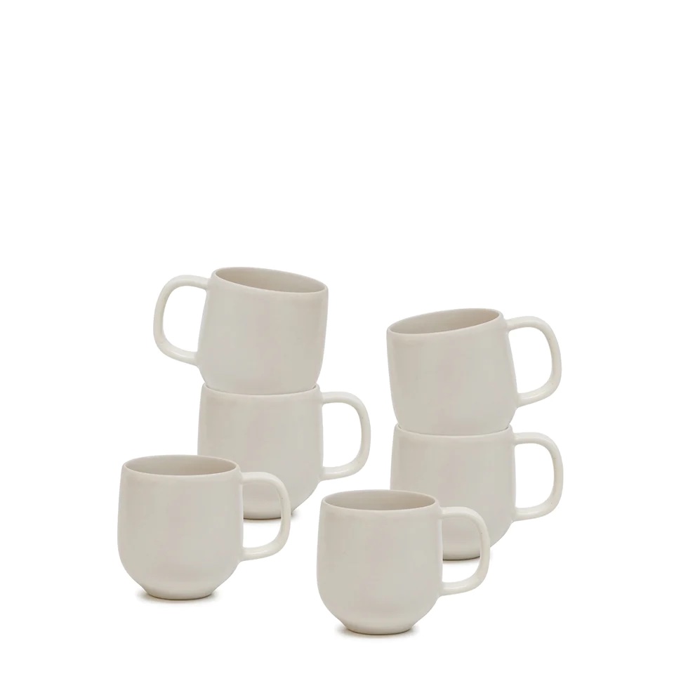 Hue Espresso Cups & Saucers 85mL - Set of 6 - Stone