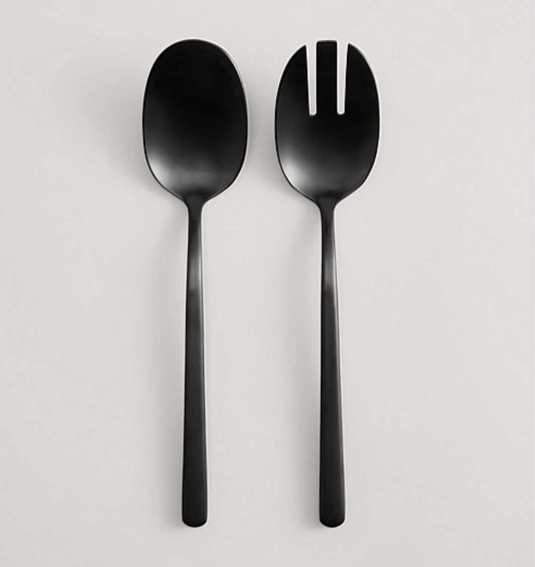 CR Salad Servers Black