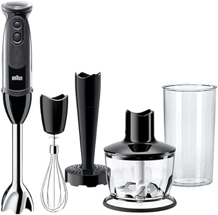 Braun MultiQuick 5 Vario Hand Blender, Sauce Mixer, BPA-Free Plastic Beaker - MQ 5237 BK, Black