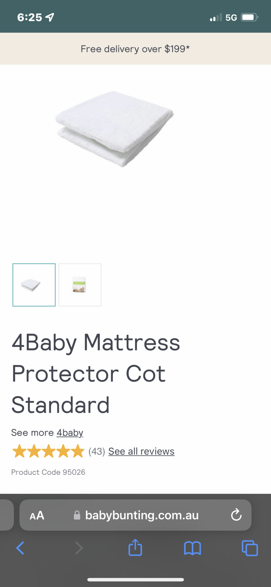 Cot Mattress Protector