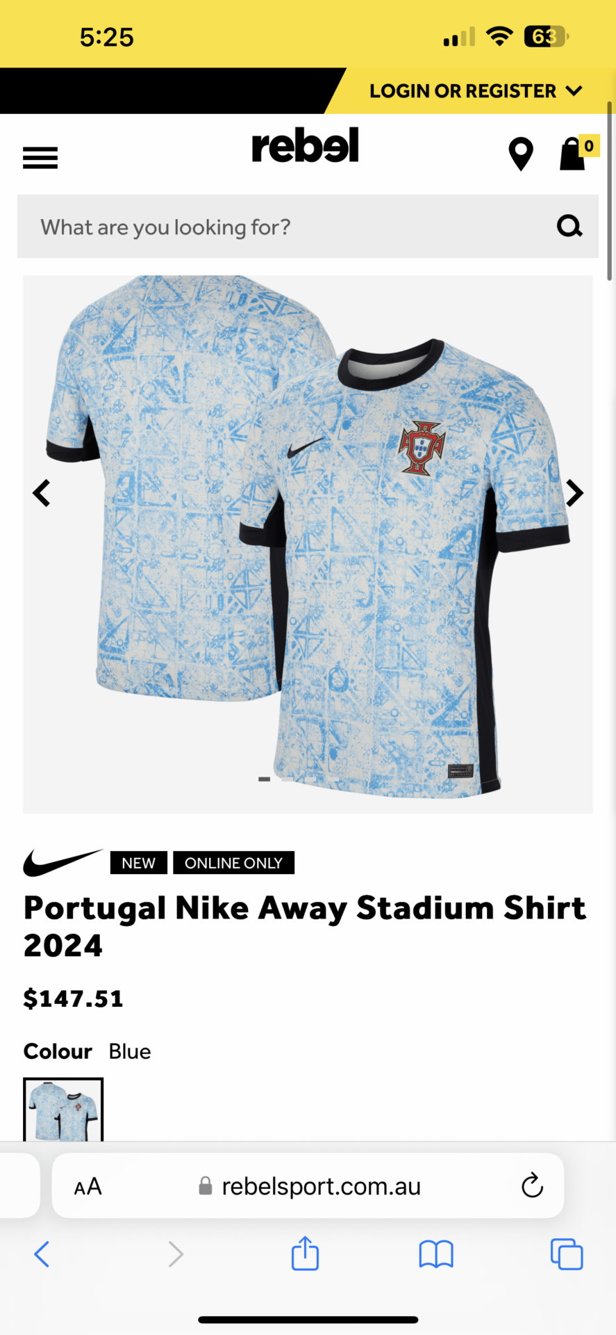 Portugal away jersey
