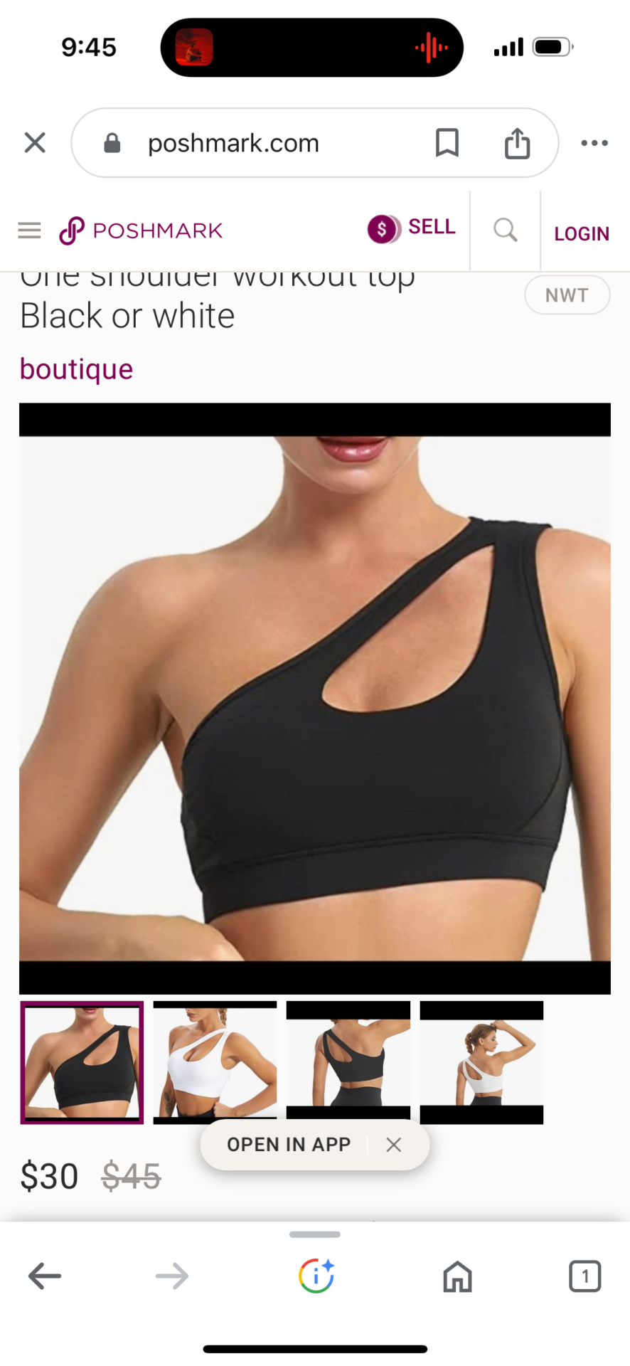 One shoulder sports bra