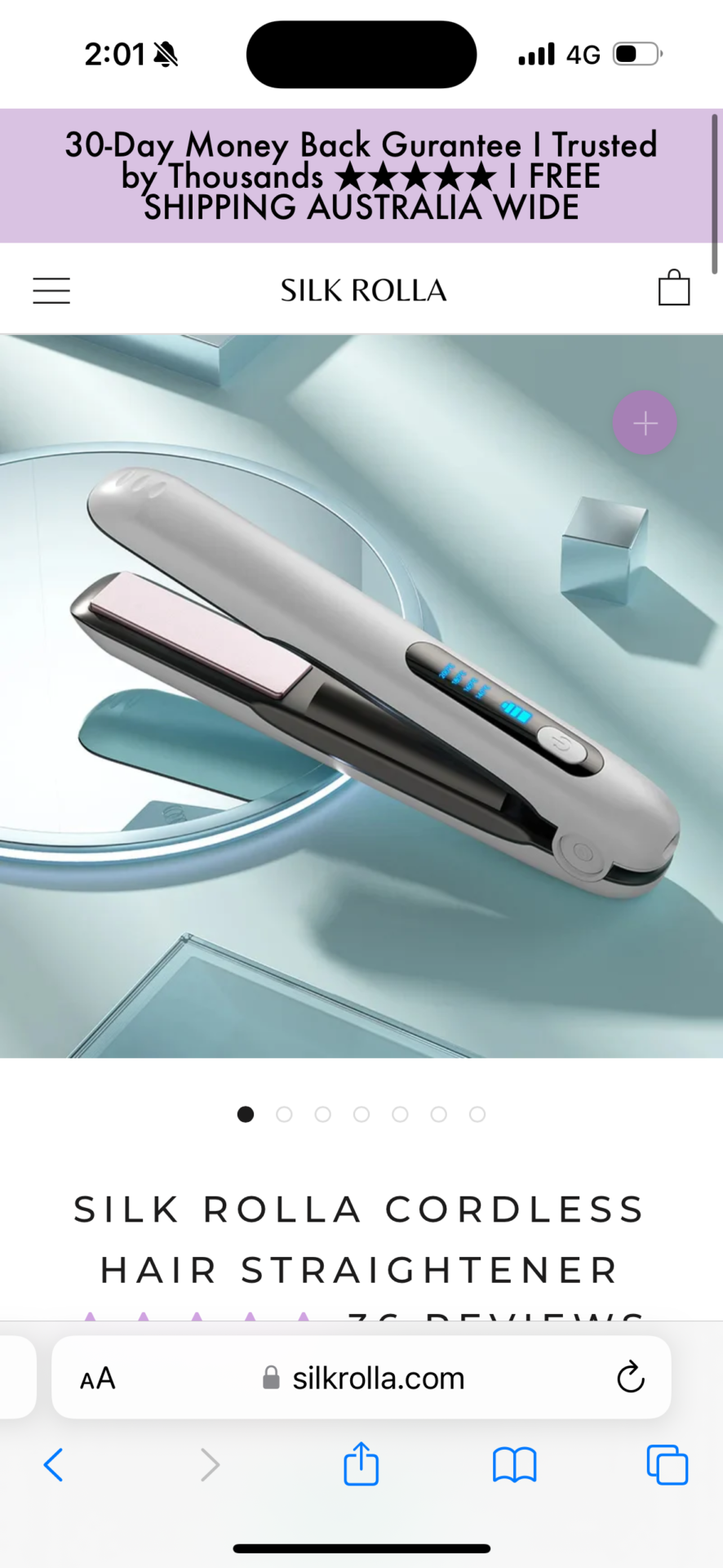 Wireless hair straightener