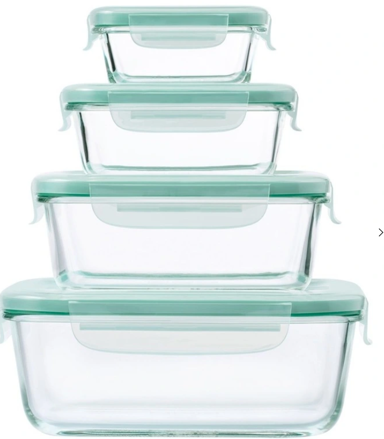 4-Piece Smart Seal Glass Rectangular Container Set