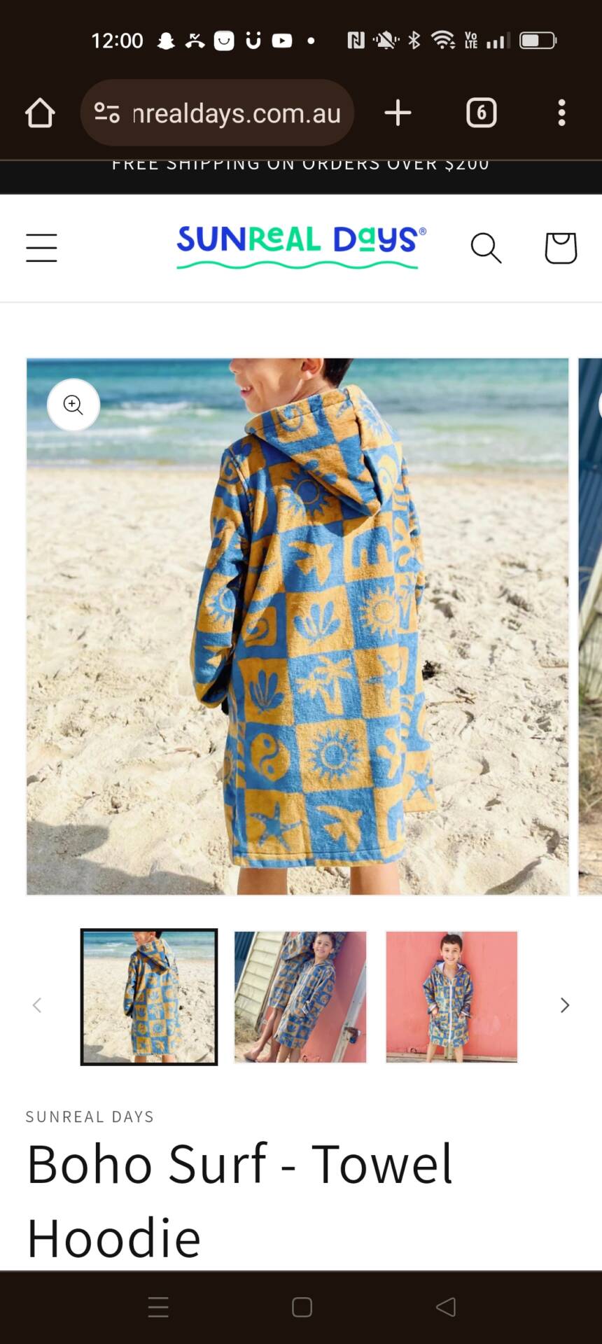 Boho surf towel hoodie